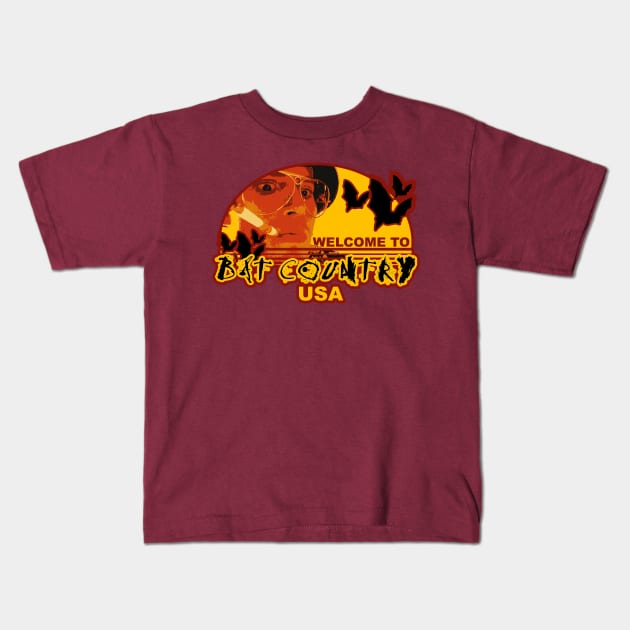 Welcome to Bat Country USA Kids T-Shirt by Meta Cortex